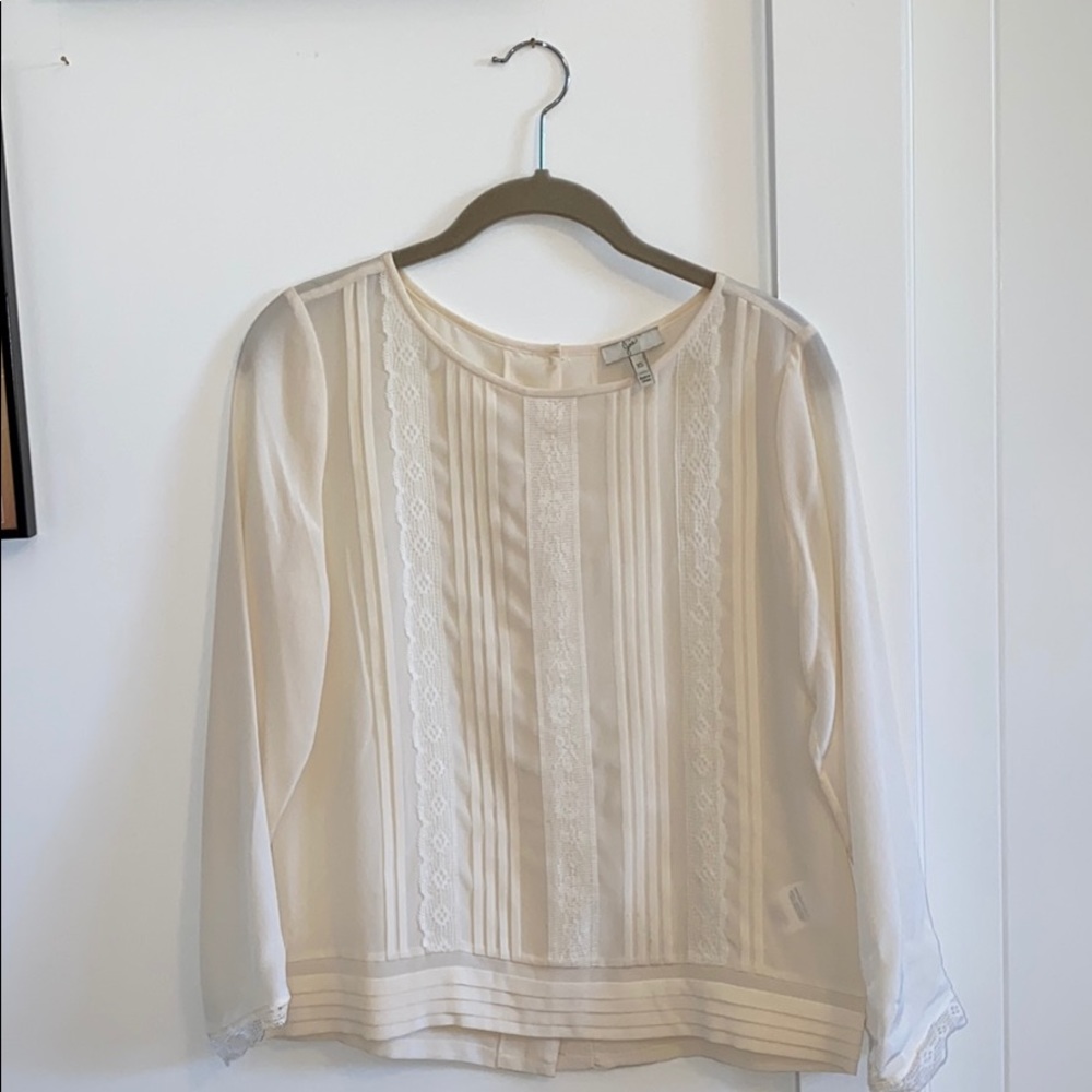 JOIE BLOUSE WITH LACE DETAIL